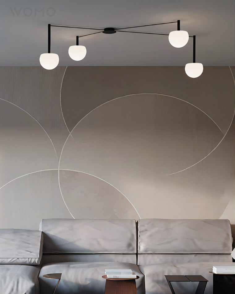 Plafonnier Globes Verre Givré - Sur-Mesure | Globéa