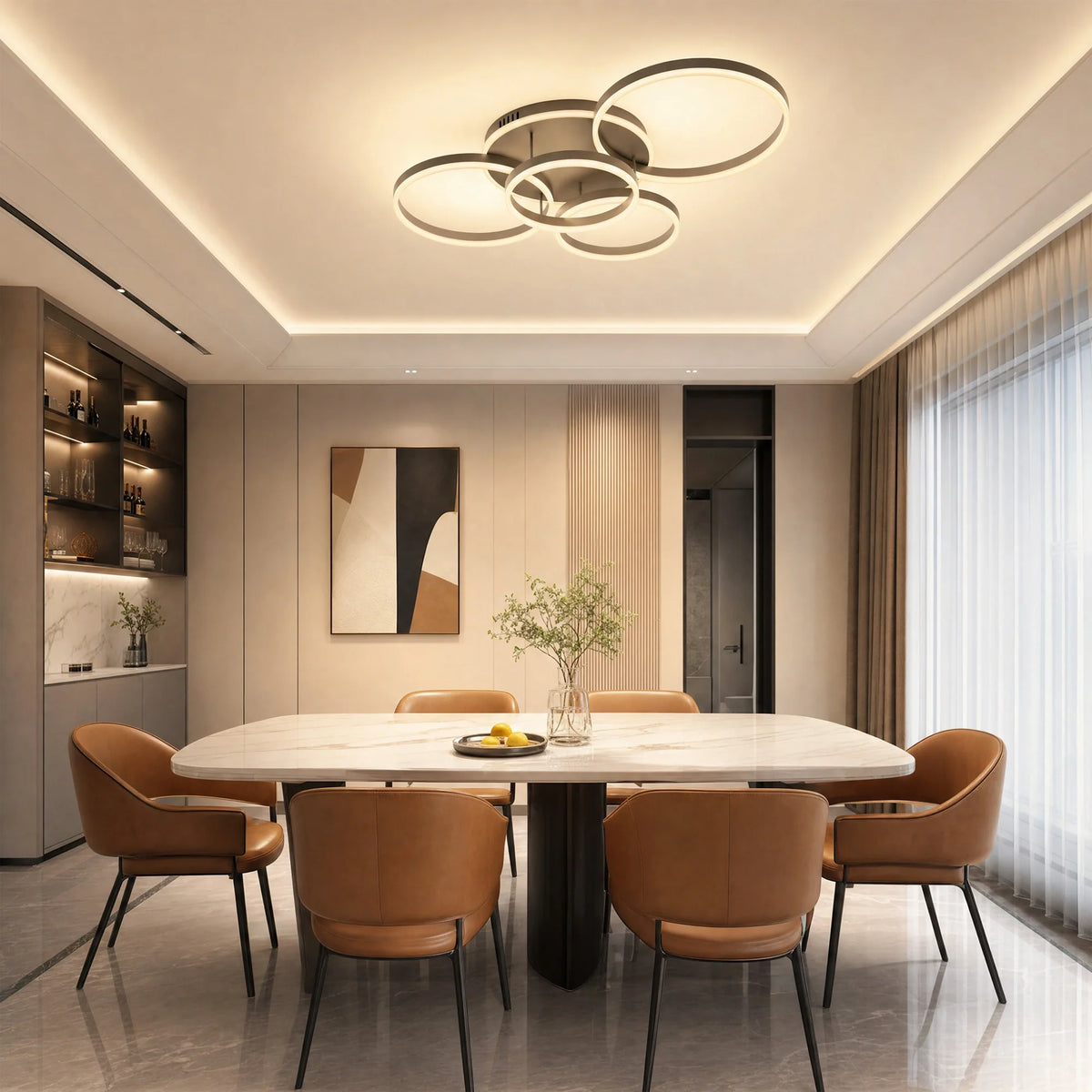 Plafonnier LED - Anneaux Décalés | Cercléa