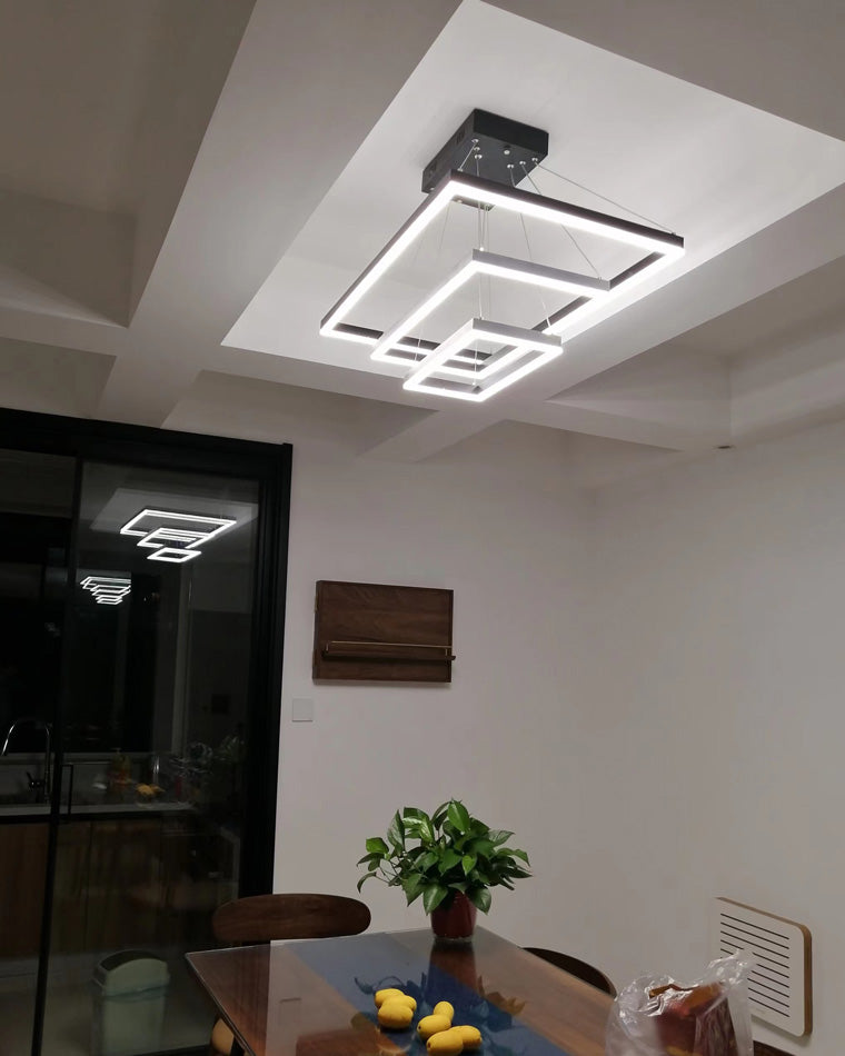 Lustre LED Rectangulaire - Étages Superposés | Tiéra