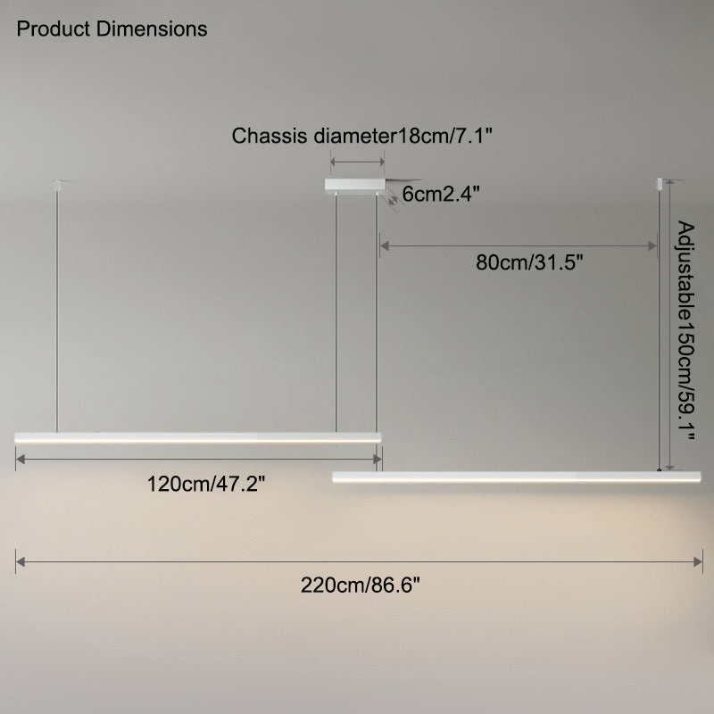 Suspension LED Extra-Longue - Ligne Épurée | Longéa