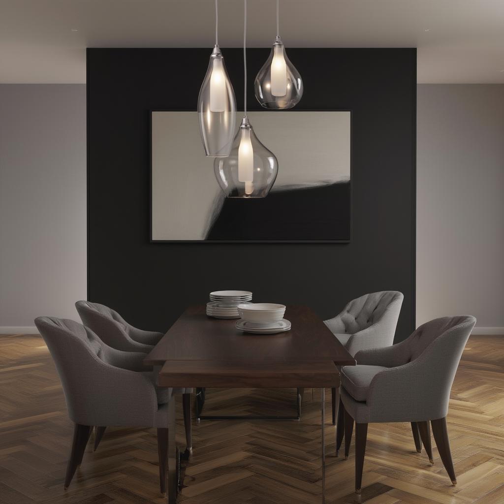 Suspension Verre Fumé & Chrome - Trio | Fuméa