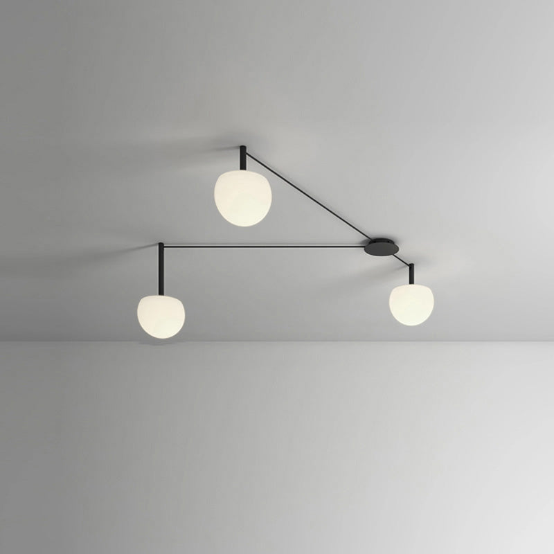 Plafonnier Globes Verre Givré - Sur-Mesure | Globéa