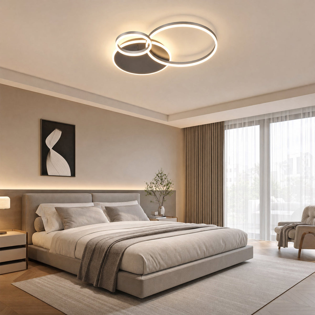 Plafonnier LED - Anneaux Décalés | Cercléa