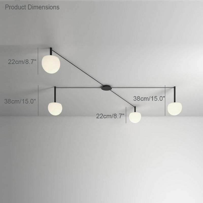 Plafonnier Globes Verre Givré - Sur-Mesure | Globéa