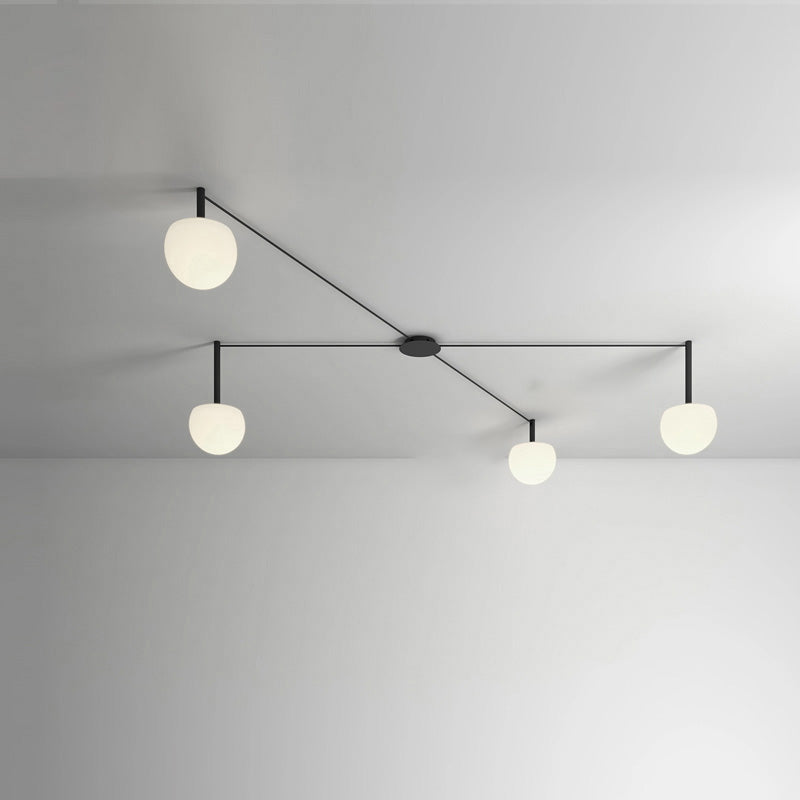 Plafonnier Globes Verre Givré - Sur-Mesure | Globéa