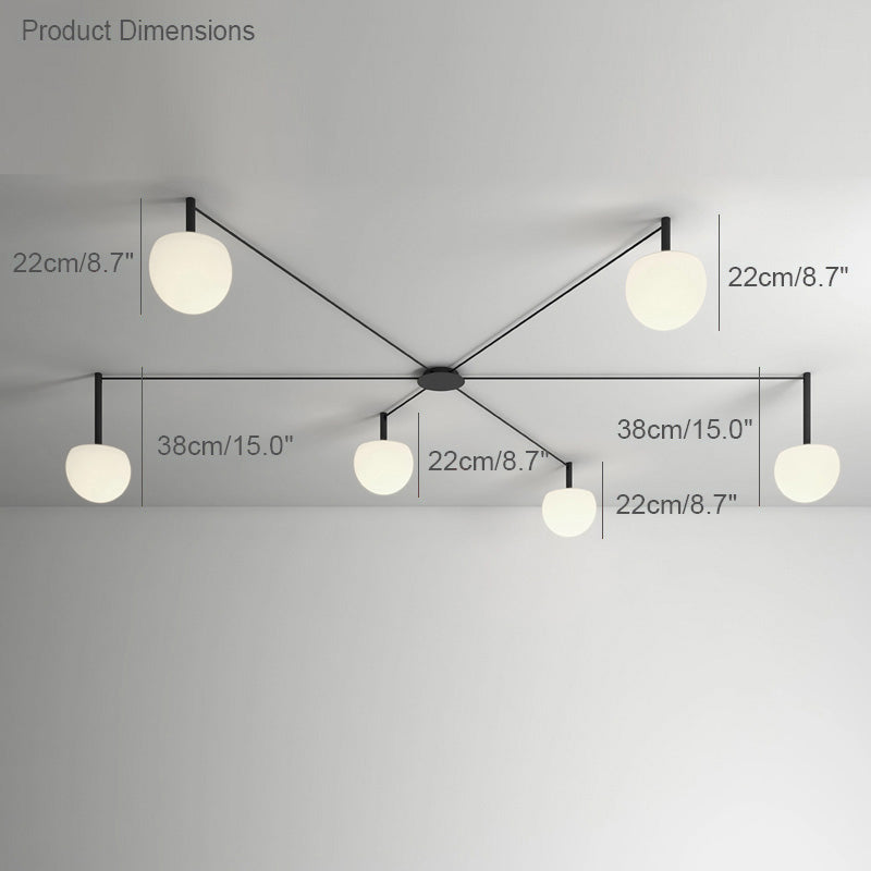 Plafonnier Globes Verre Givré - Sur-Mesure | Globéa