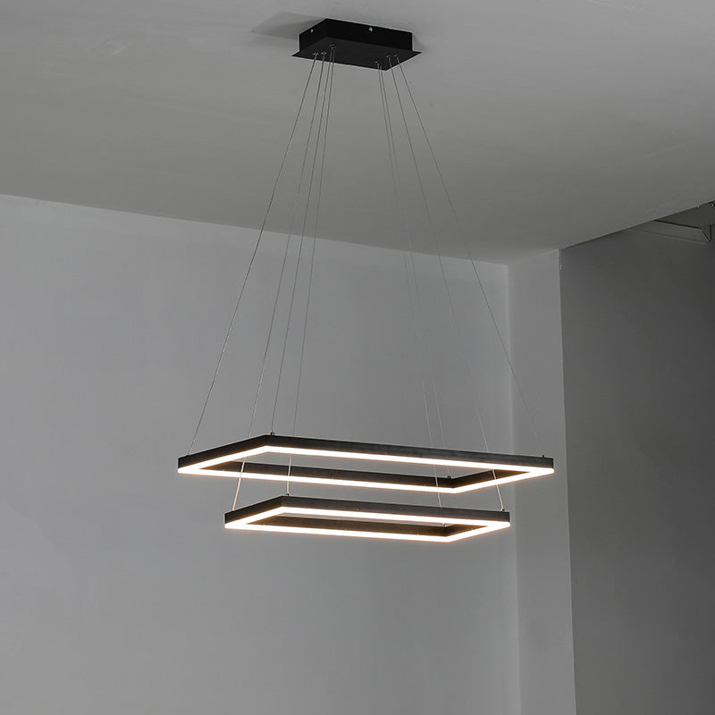 Lustre LED Rectangulaire - Étages Superposés | Tiéra