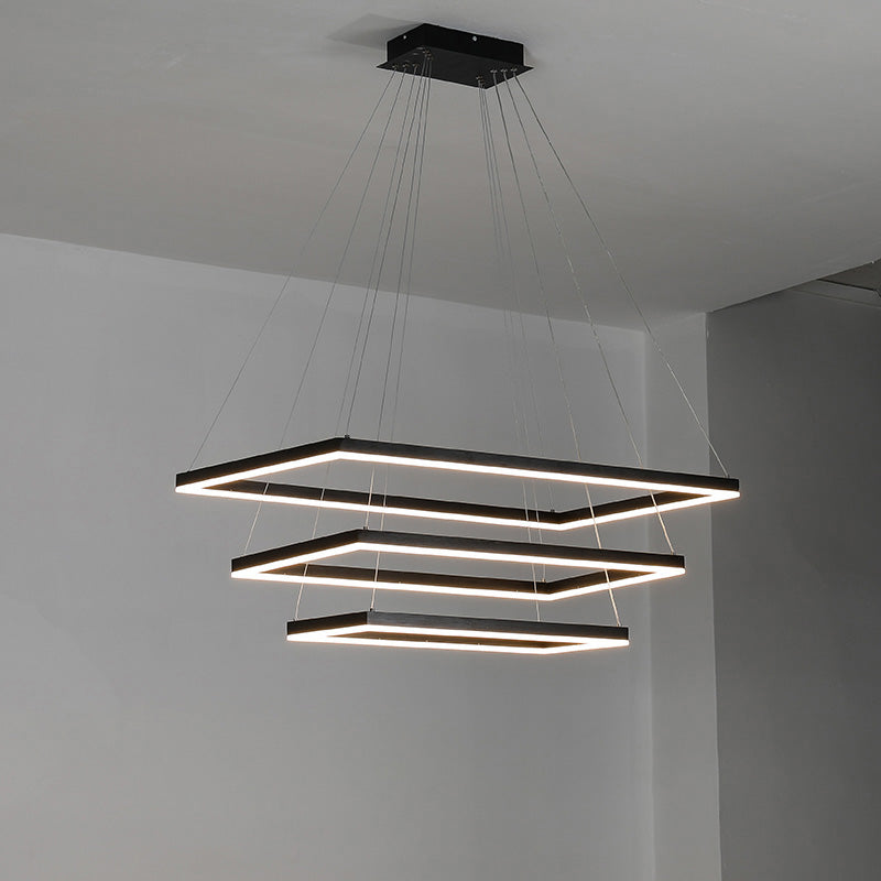 Lustre LED Rectangulaire - Étages Superposés | Tiéra