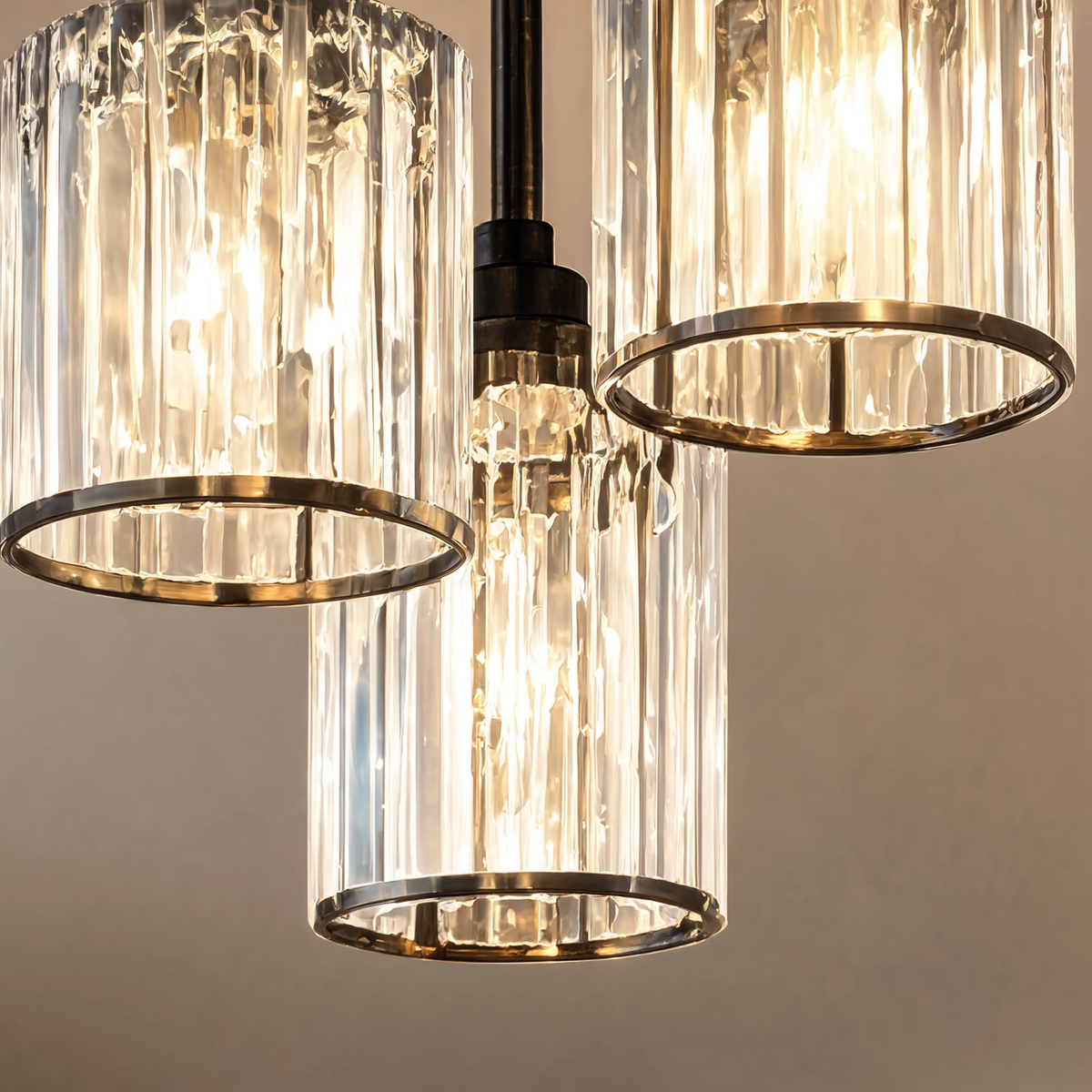 Plafonnier Cristal K9 Noir - Trois Lumières | Cristalione