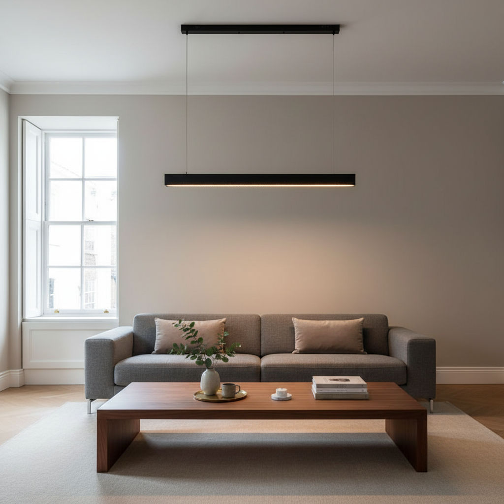 Suspension LED Linéaire Noire - Îlot 120 cm | Îlotéa