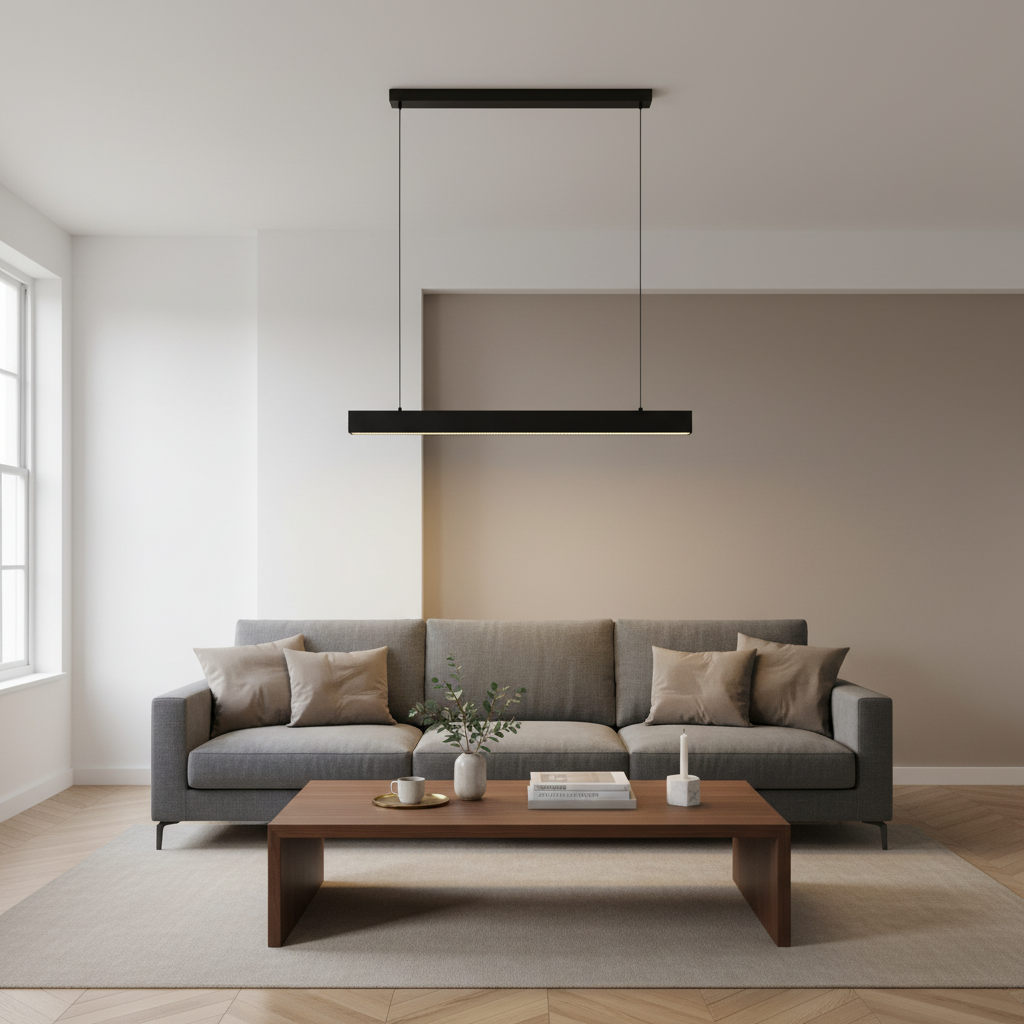 Suspension LED Linéaire Noire - Îlot 120 cm | Îlotéa