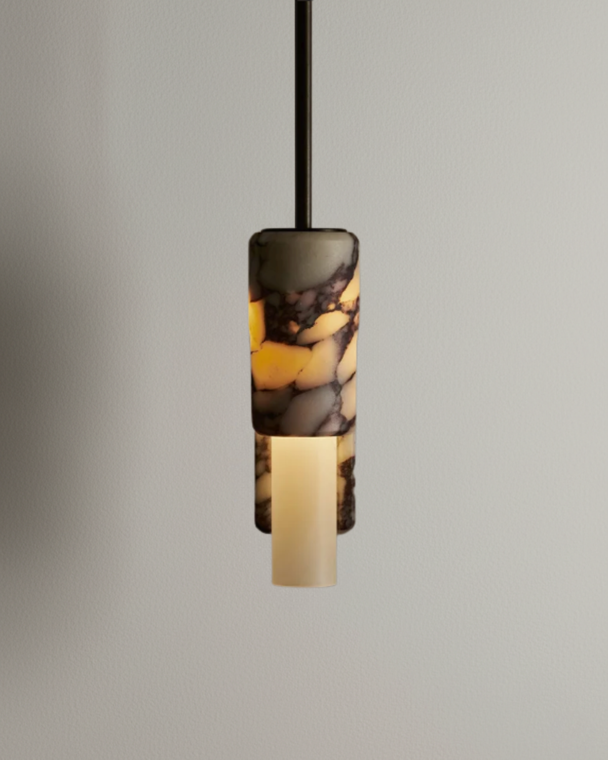 Suspension Marbre - Cylindre Sculptural | Marbrélia