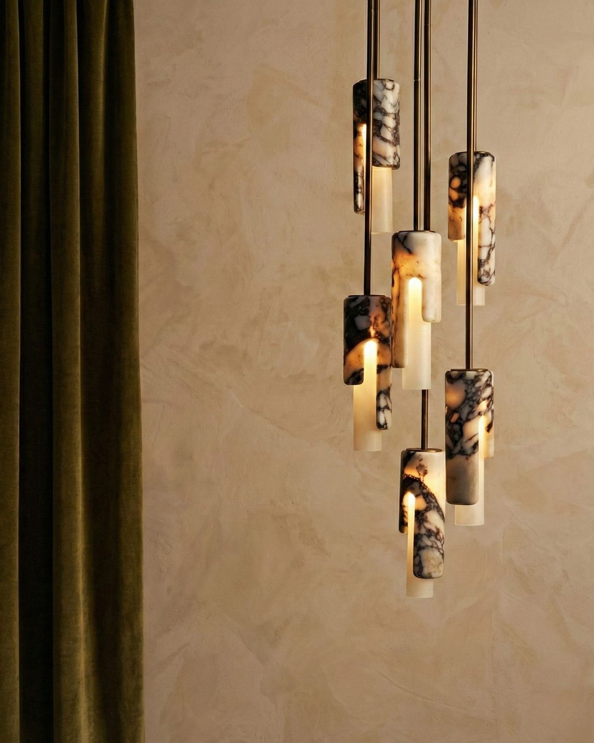 Suspension Marbre - Cylindre Sculptural | Marbrélia