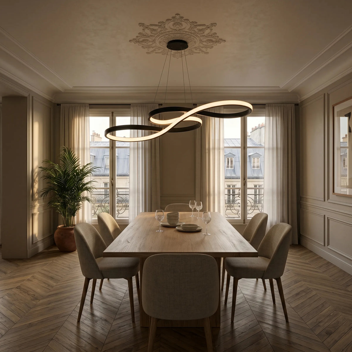 Lustre LED - Boucle Fluide | Éclisa