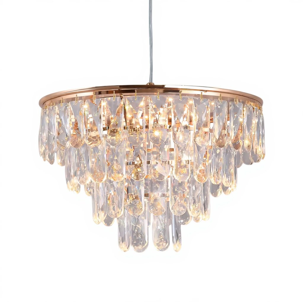 Mini Lustre Cristal Doré 35 cm | Cristalore