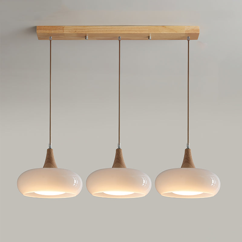 Suspension Bois & Verre Ambré - Lumière Chaude | Charléa