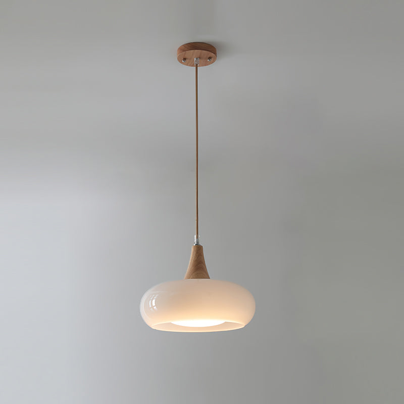 Suspension Bois & Verre Ambré - Lumière Chaude | Charléa