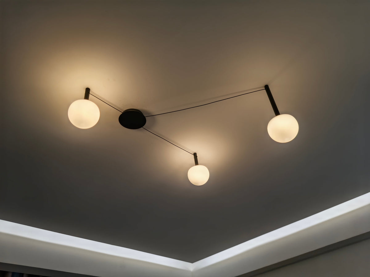Plafonnier Globes Verre Givré - Sur-Mesure | Globéa