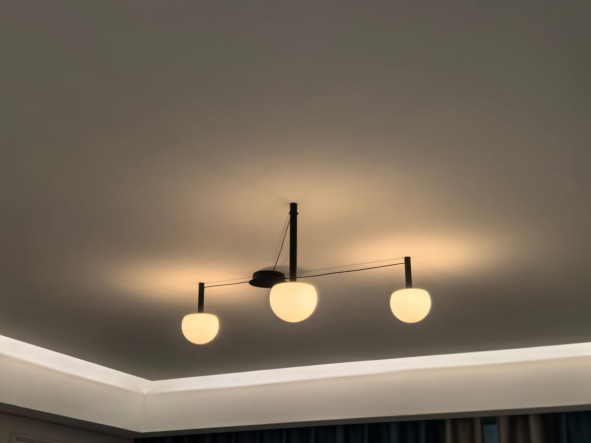 Plafonnier Globes Verre Givré - Sur-Mesure | Globéa