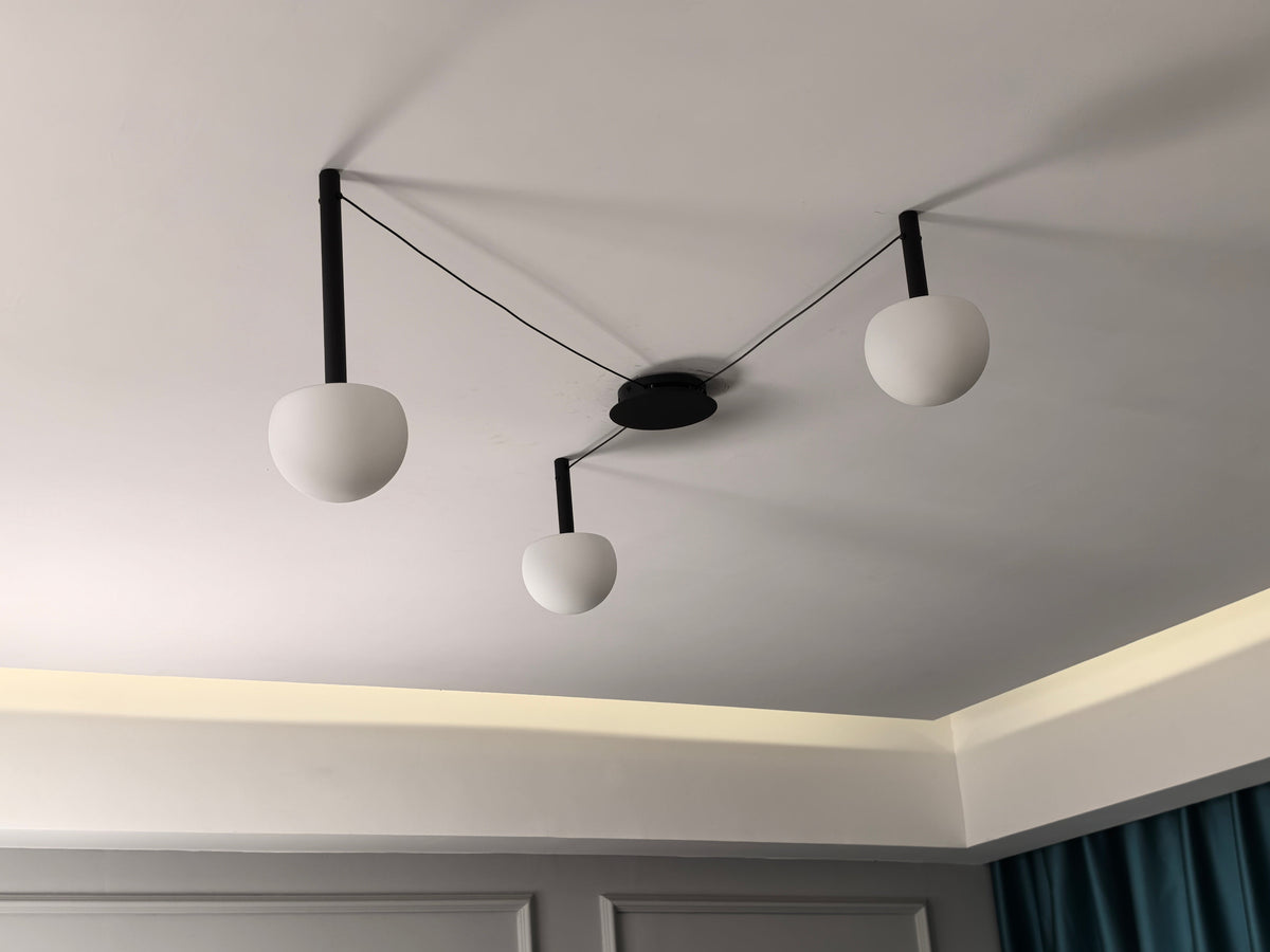 Plafonnier Globes Verre Givré - Sur-Mesure | Globéa