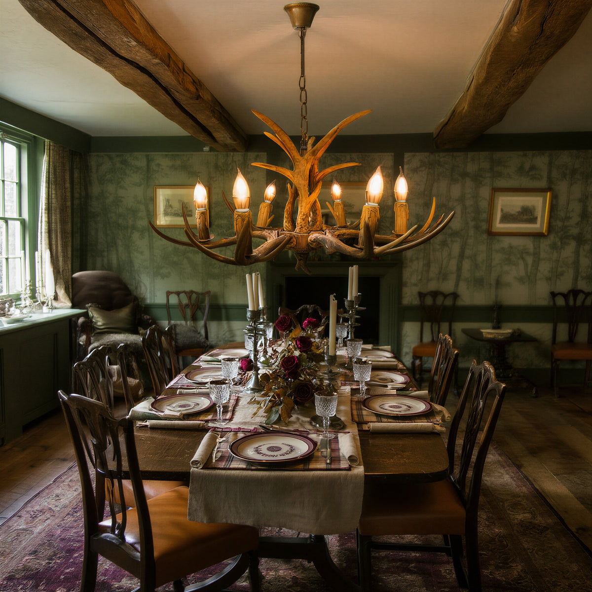 Lustre Bois de Cerf - Esprit Chalet | Cervalia