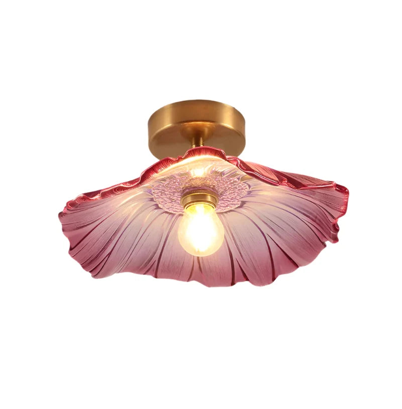 Plafonnier Verre Floral - Art Déco Coloré | Blossélia