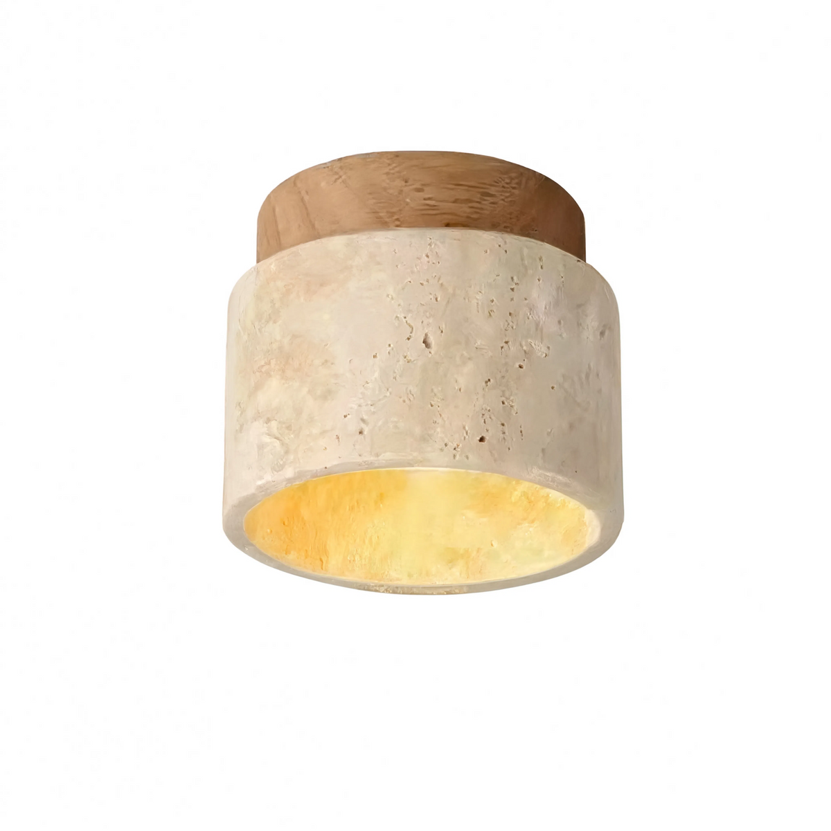Plafonnier Travertin & Bois - Compact 12 cm | Rondavéa