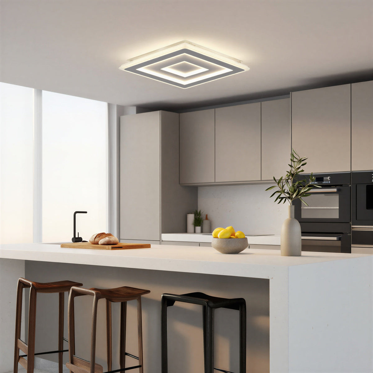 Plafonnier LED Carré Ultra-Fin 40 cm | Carrélume
