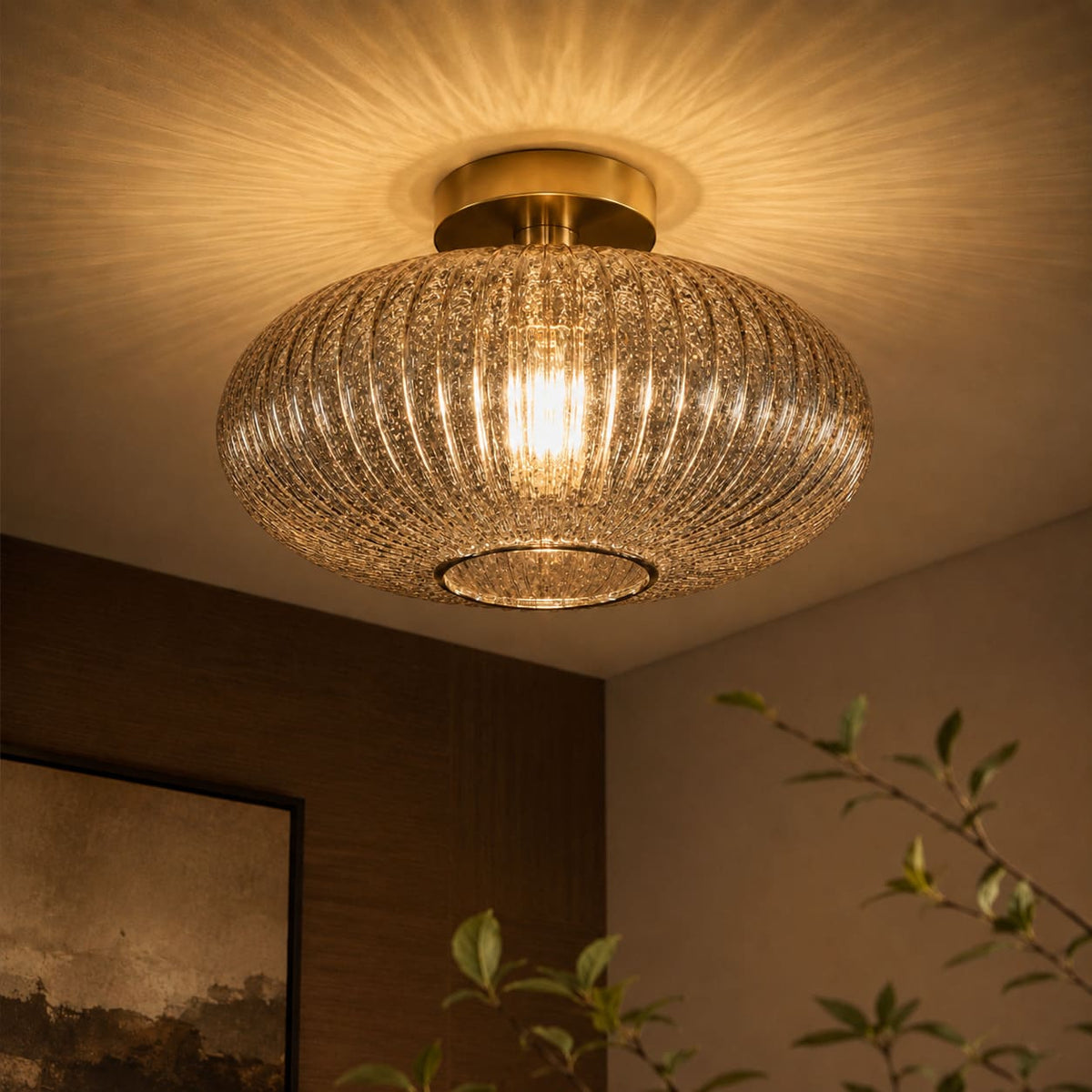 Plafonnier Vintage - Verre Soufflé Coloré | Cristalia