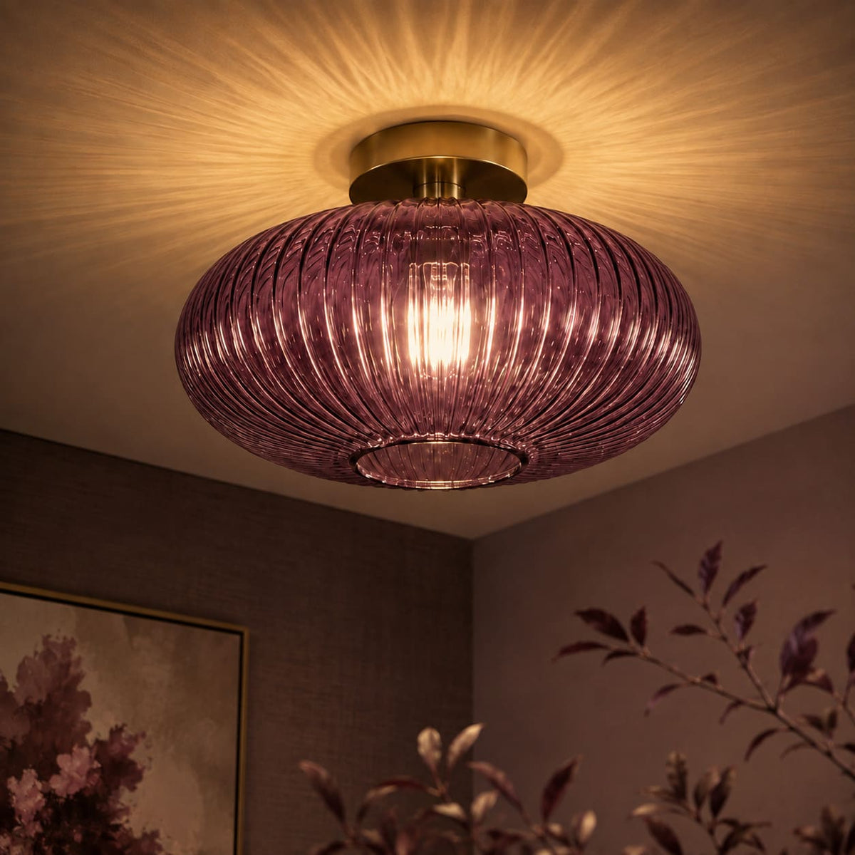 Plafonnier Vintage - Verre Soufflé Coloré | Cristalia