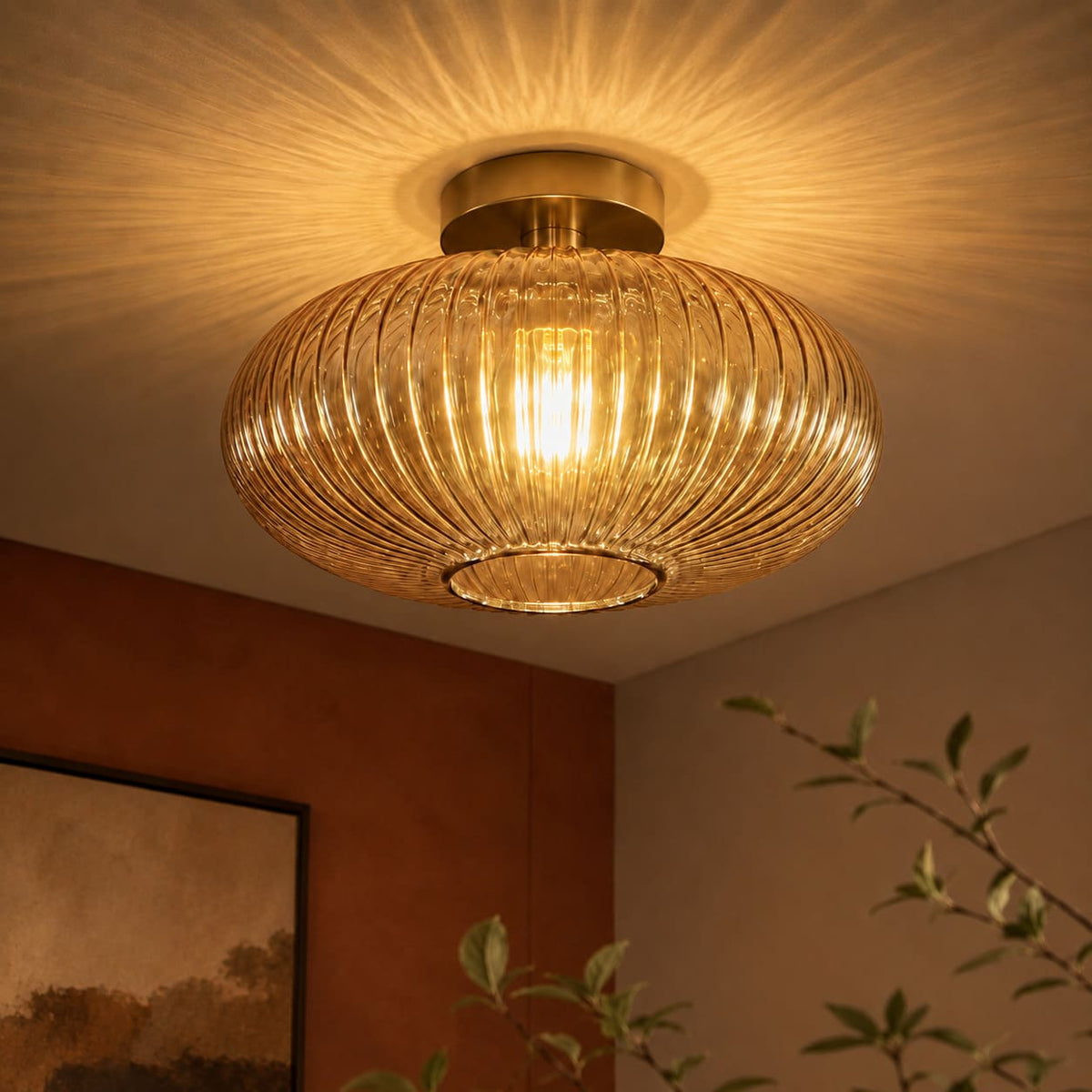Plafonnier Vintage - Verre Soufflé Coloré | Cristalia