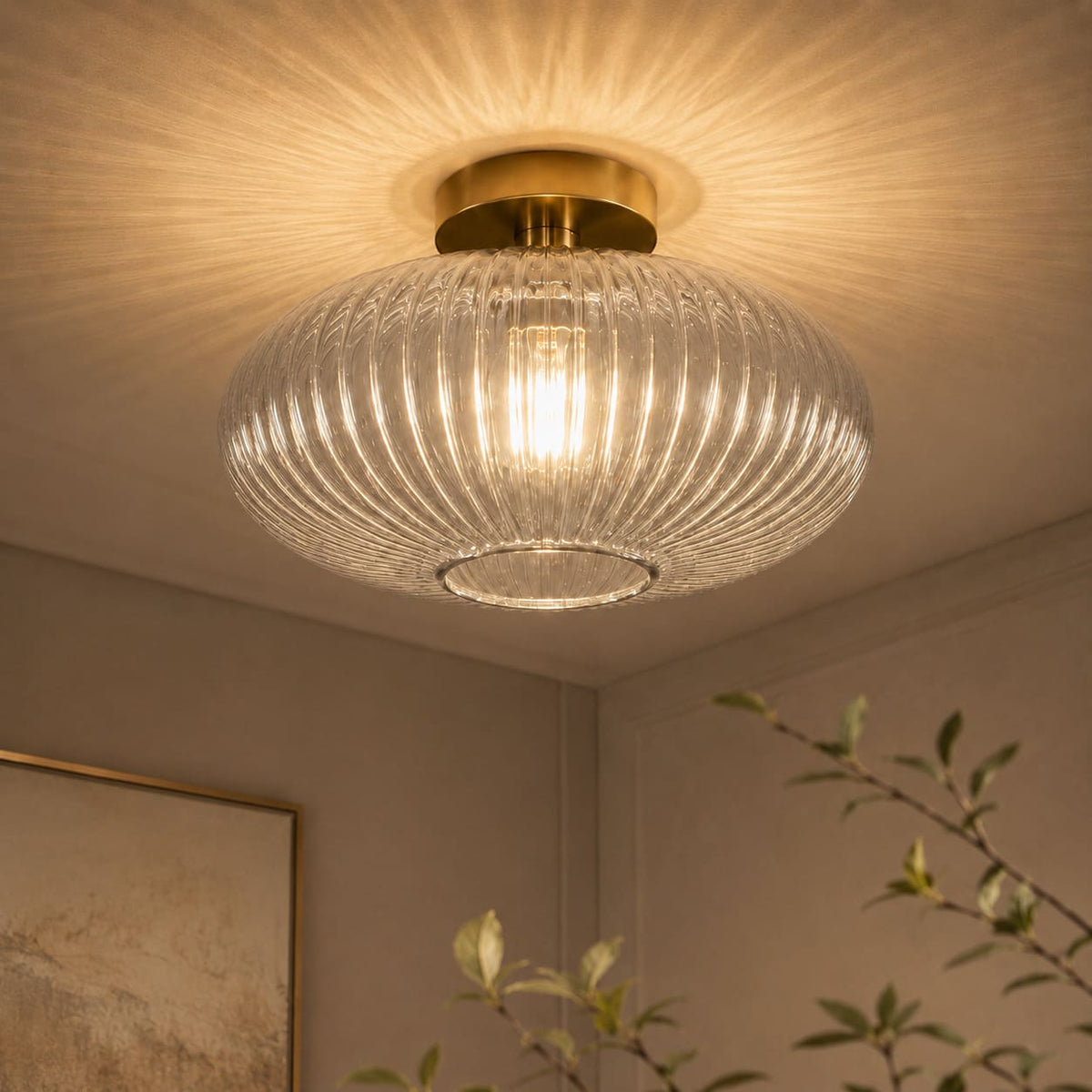 Plafonnier Vintage - Verre Soufflé Coloré | Cristalia