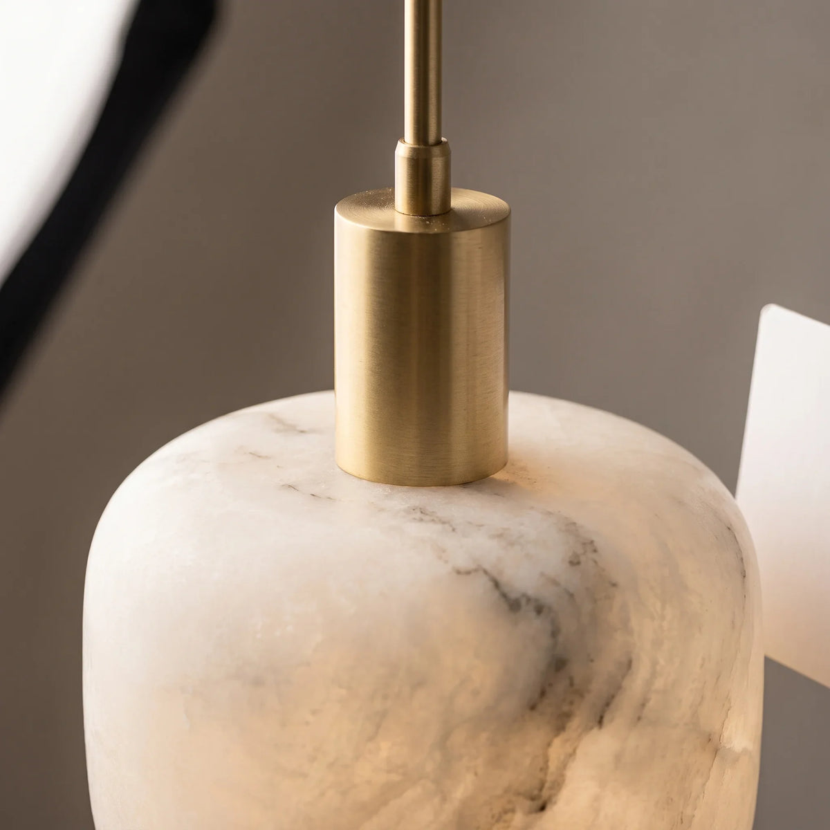 Suspension Albâtre - Tambour Doux Laiton | Witléa