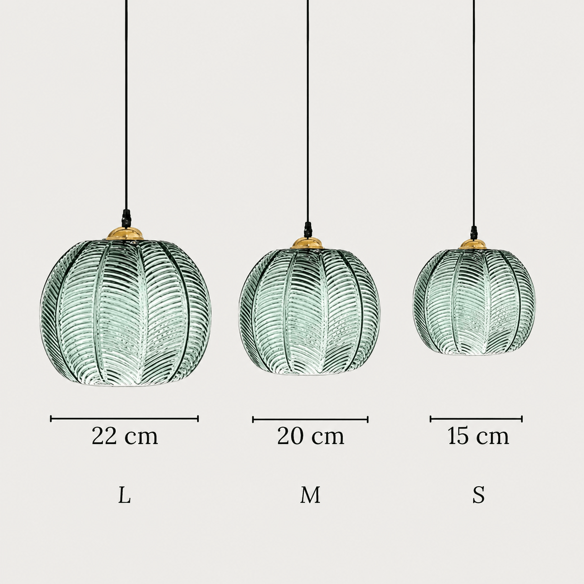 Suspension Verre Strié - Motif Végétal | Palméa