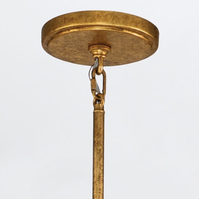 Lustre 6 Lumières - Feuille d'Or Patinée | Sawéa