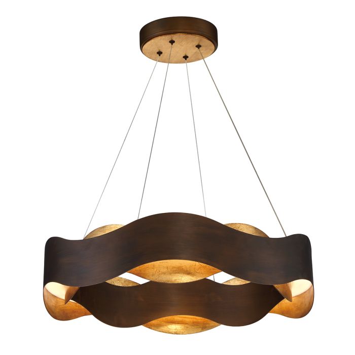 Lustre Anneau LED - Bronze & Or | Vaéna