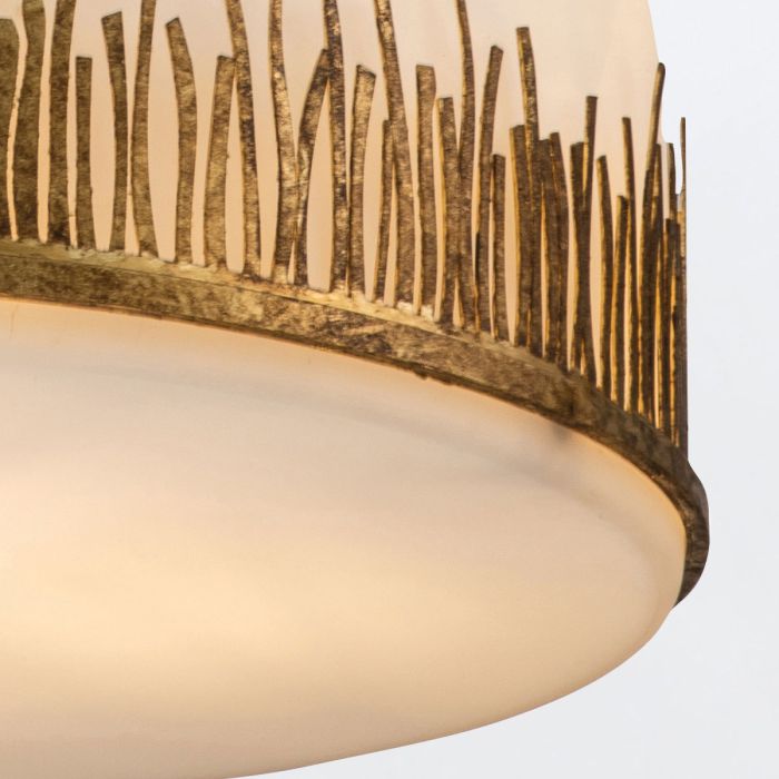 Lustre Tambour Sculptural - Feuille d'Or | Sawgréa Grand