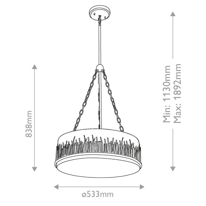 Lustre Tambour Sculptural - Feuille d'Or | Sawgréa Grand