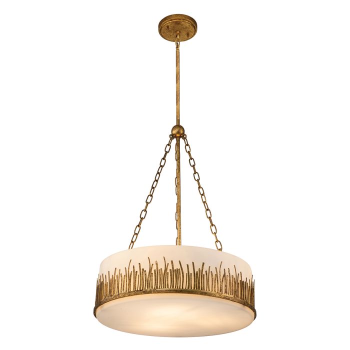 Lustre Tambour Sculptural - Feuille d'Or | Sawgréa Grand