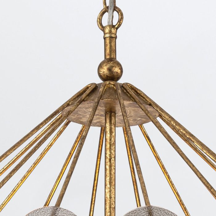 Lustre 3 Étages - Or Vieilli & Verre Fumé | Méridiane