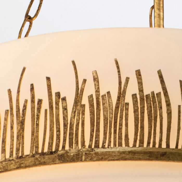 Lustre Tambour Sculptural - Feuille d'Or | Sawgréa Grand