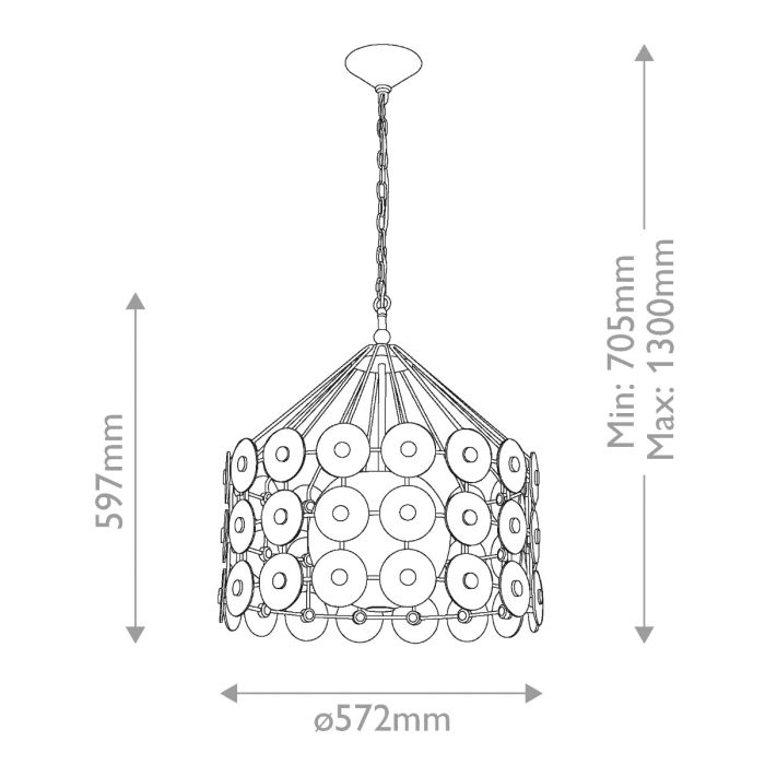 Lustre 3 Étages - Or Vieilli & Verre Fumé | Méridiane