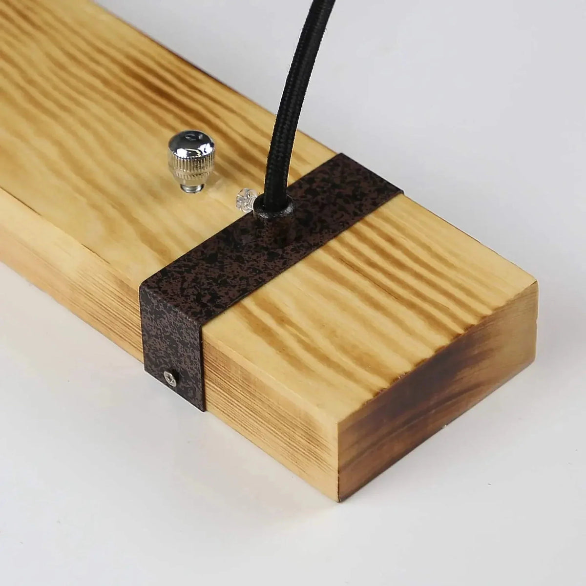 Lustre Poutre Bois Massif - Quatre Lumières | Travéa