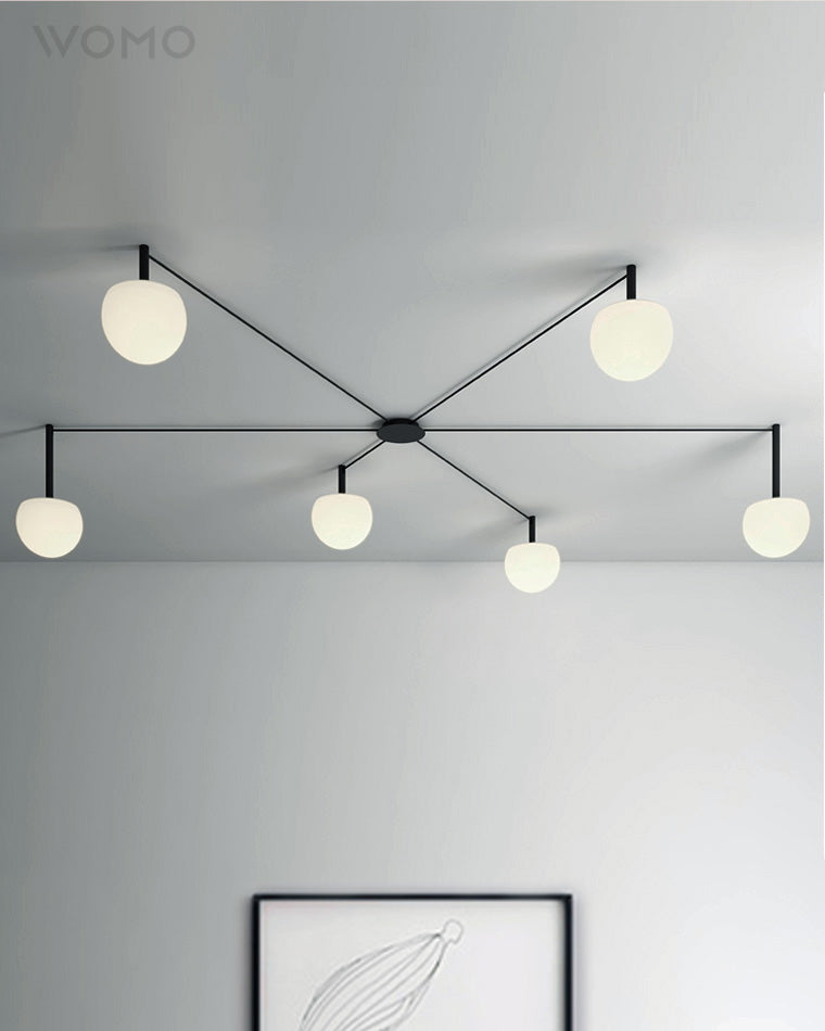 Plafonnier Globes Verre Givré - Sur-Mesure | Globéa