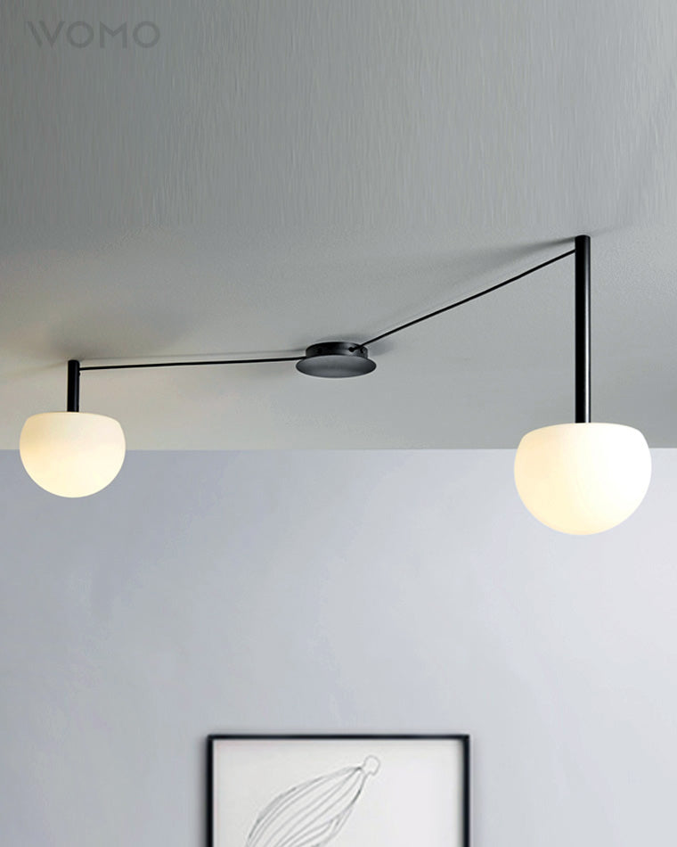 Plafonnier Globes Verre Givré - Sur-Mesure | Globéa