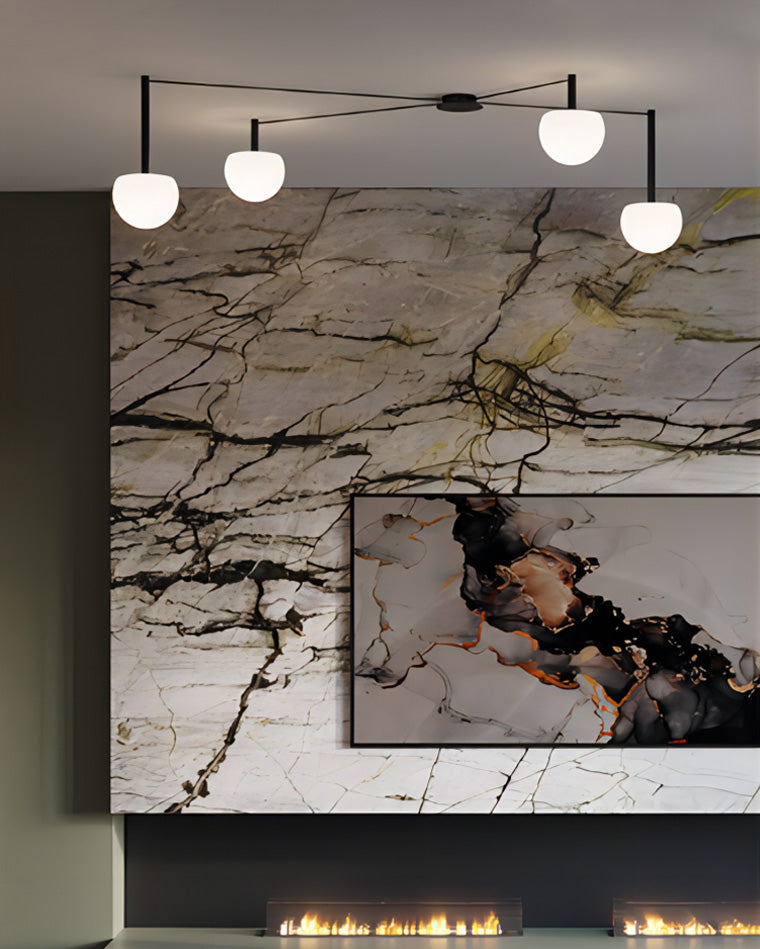 Plafonnier Globes Verre Givré - Sur-Mesure | Globéa