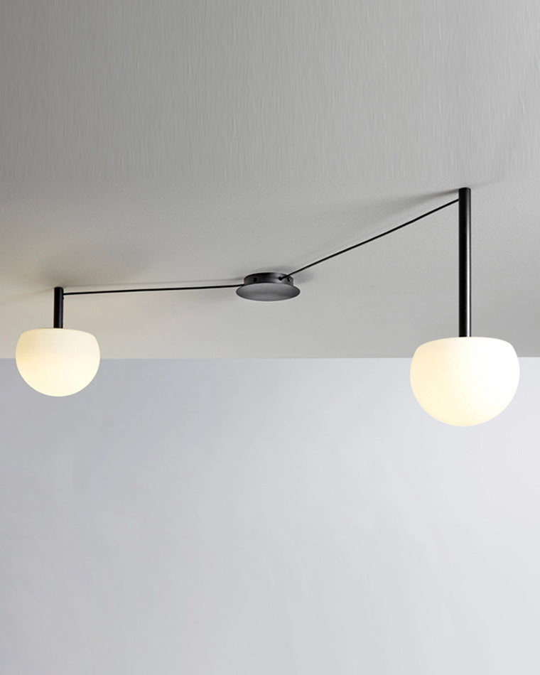 Plafonnier Globes Verre Givré - Sur-Mesure | Globéa