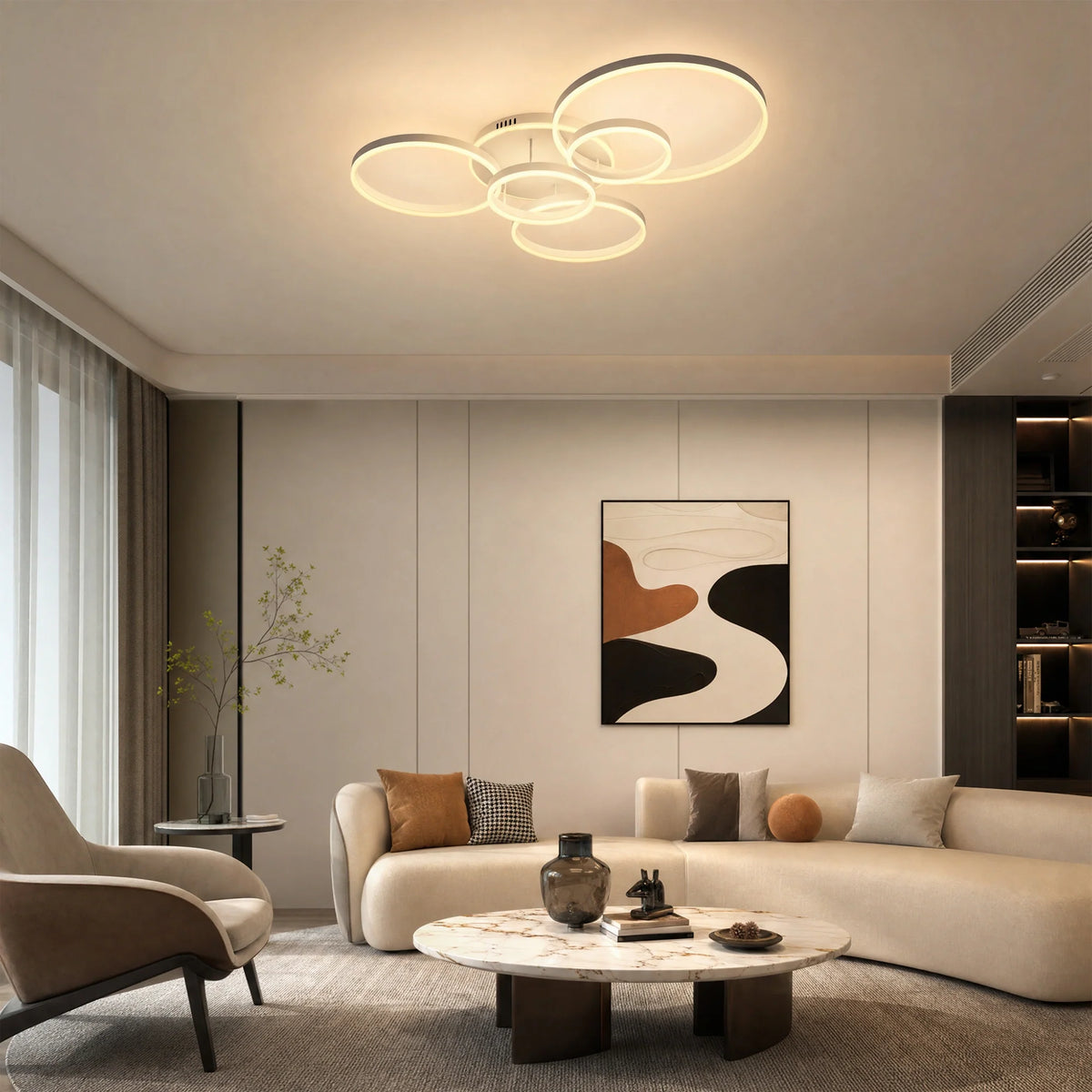 Plafonnier LED - Anneaux Décalés | Cercléa