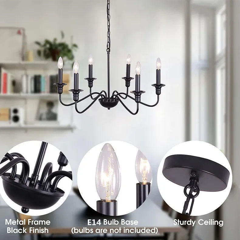 Lustre Bougies Minimaliste - Fer Peint | Signéa