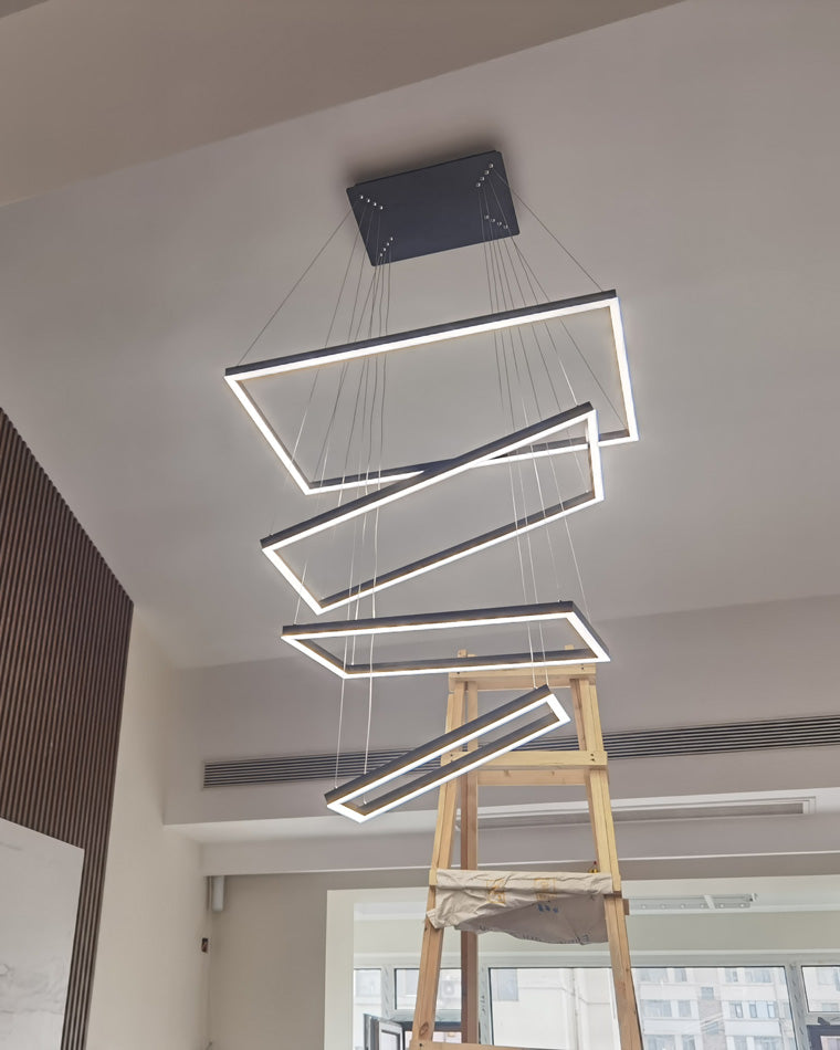 Lustre LED Rectangulaire - Étages Superposés | Tiéra